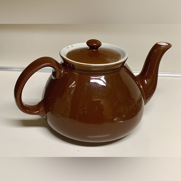 Mid Century Vintage Brown Ceramic Restaurant Diner Style Lidded Teapot - Picture 15 of 16